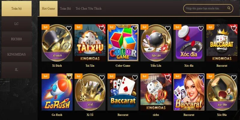 Tổng hợp các nhà cung cấp tại sảnh Game Bài 3King